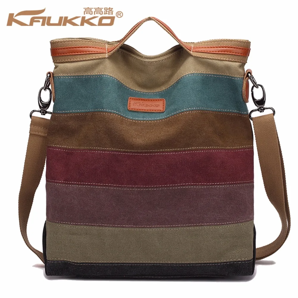 

Женская сумка через плечо KAUKKO, из ткани, с полосками