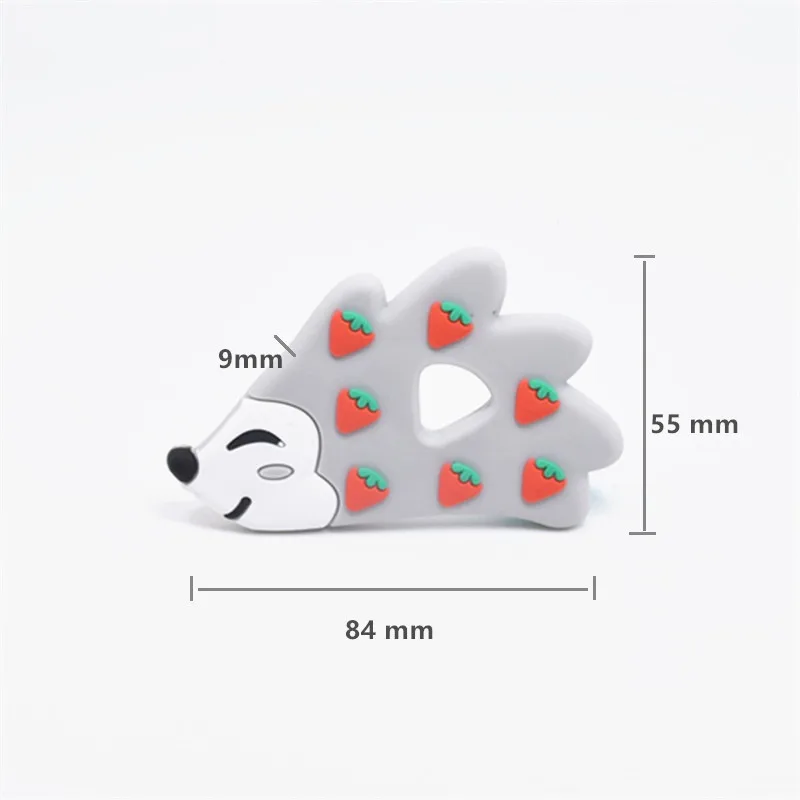 20 шт. силиконовая подвеска прорезыватель с мультяшным ежиком BPA Бесплатно