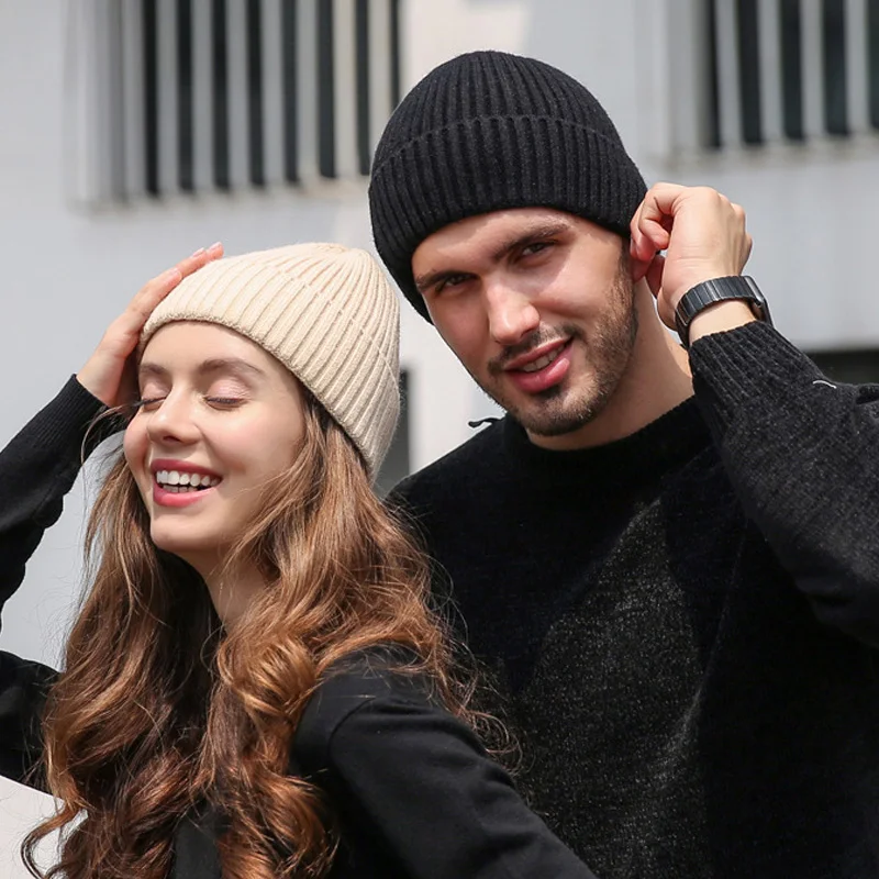 Лыжная шапка бини для мужчин и женщин теплая ангорская вязаная лыжная мягкие