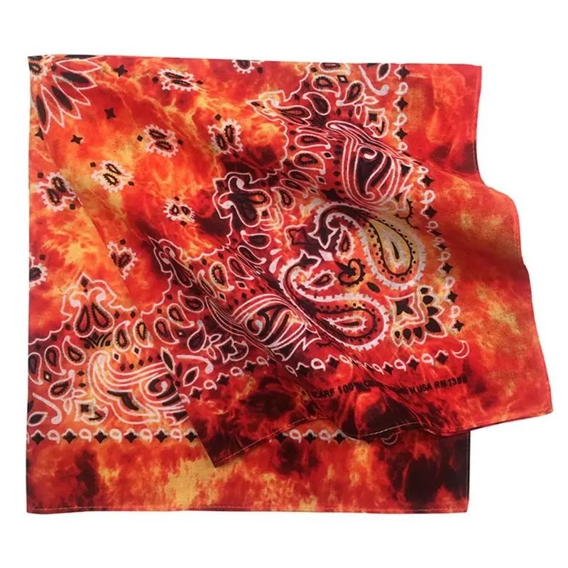 Градиентный галстук краситель этнический Пейсли Цветочный Принт 50x50 см унисекс