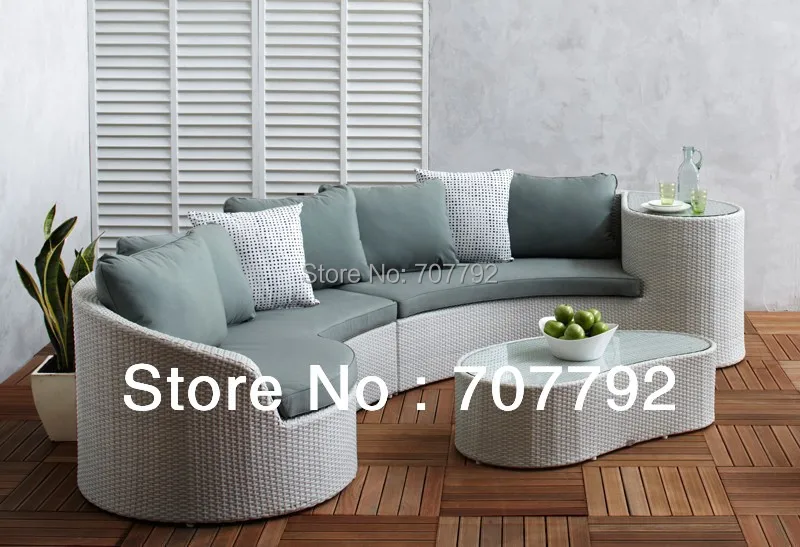 Горячая Распродажа! Самая популярная садовая мебель секционный диван из ротанга - Фото №1