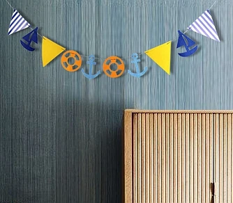 Морской баннер якоря рулевые колеса парусная лодка для маленьких мальчиков