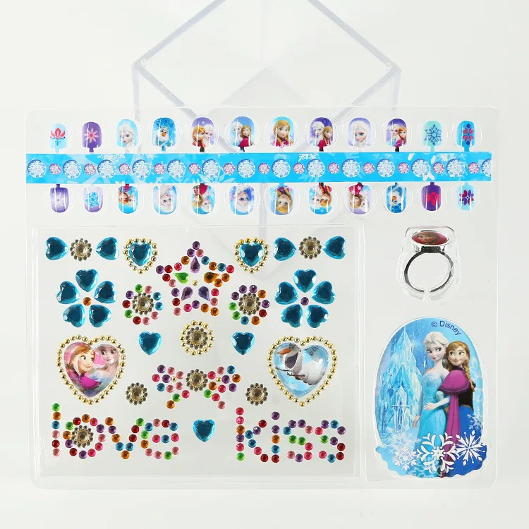 Наклейки для ногтей Disney frozen elsa anna новые белые наклейки девочек в стиле Белоснежки