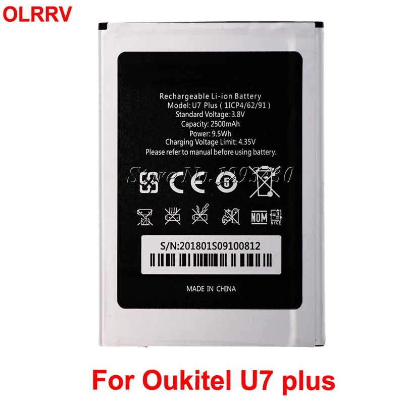 

For Oukitel U7 PLUS Battery Batterie Bateria Batterij Accumulator AKKU 2500mAh