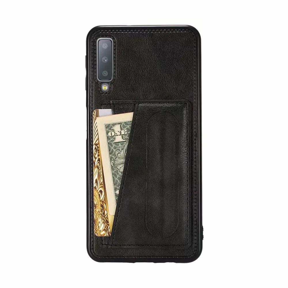 Чехол для Samsung Galaxy A7 2018 A9S чехол из искусственной кожи с отделениями карт задняя