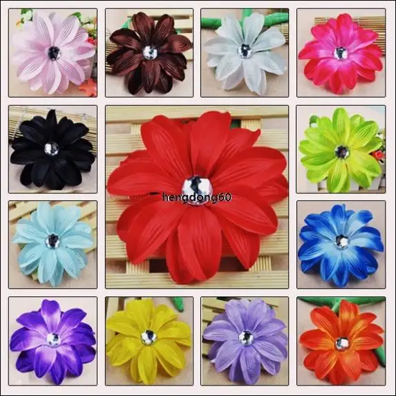 New13pcs 5" crystal Tropical Lily hair flower Clip Bow Lady Head baby gril gift free shipping | Детская одежда и обувь