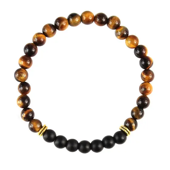 Мужской браслет Shungite с тиграми стрейчевый бусинами|yoga bracelet|mala yogamens tiger eye |