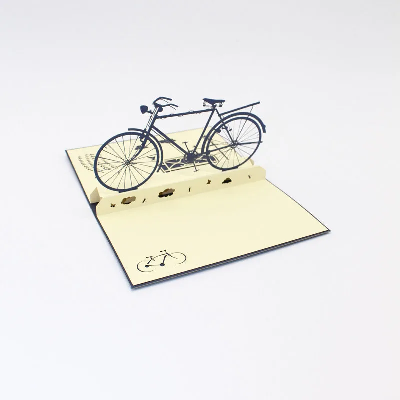 3D Laser Cut Handmade Carving Retro Bike Paper Invitation Greeting Cards PostCard Birthday Party Kids Creative Gift Collection | Дом и сад