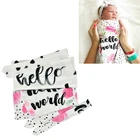 2020 Новое Детское Пеленальное Одеяло для новорожденных, детский спальный мешок, повязка на голову Hello World