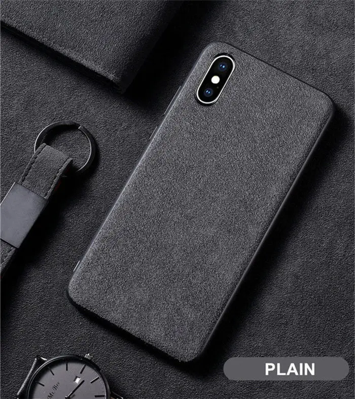 Замши с подкладкой из меха чехол для huawei P20 Lite P10 P30 Pro Коврики 20 30 10 Pro Honor 8X9 10 V9 V10 Nova 5 4 2S 3 3i кожаный телефон килифи - Цвет: Plain