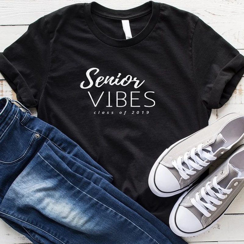 Senior Vibes класс Женская Футболка Harajuku хлопковая Футболка с кружевными рукавами футболки Эстетическая одежда летние топы Прямая