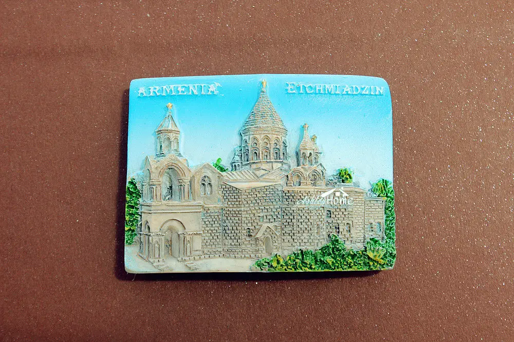 Туристический сувенир для путешествий в Армению Etchmiadzin 3D магнит на холодильник