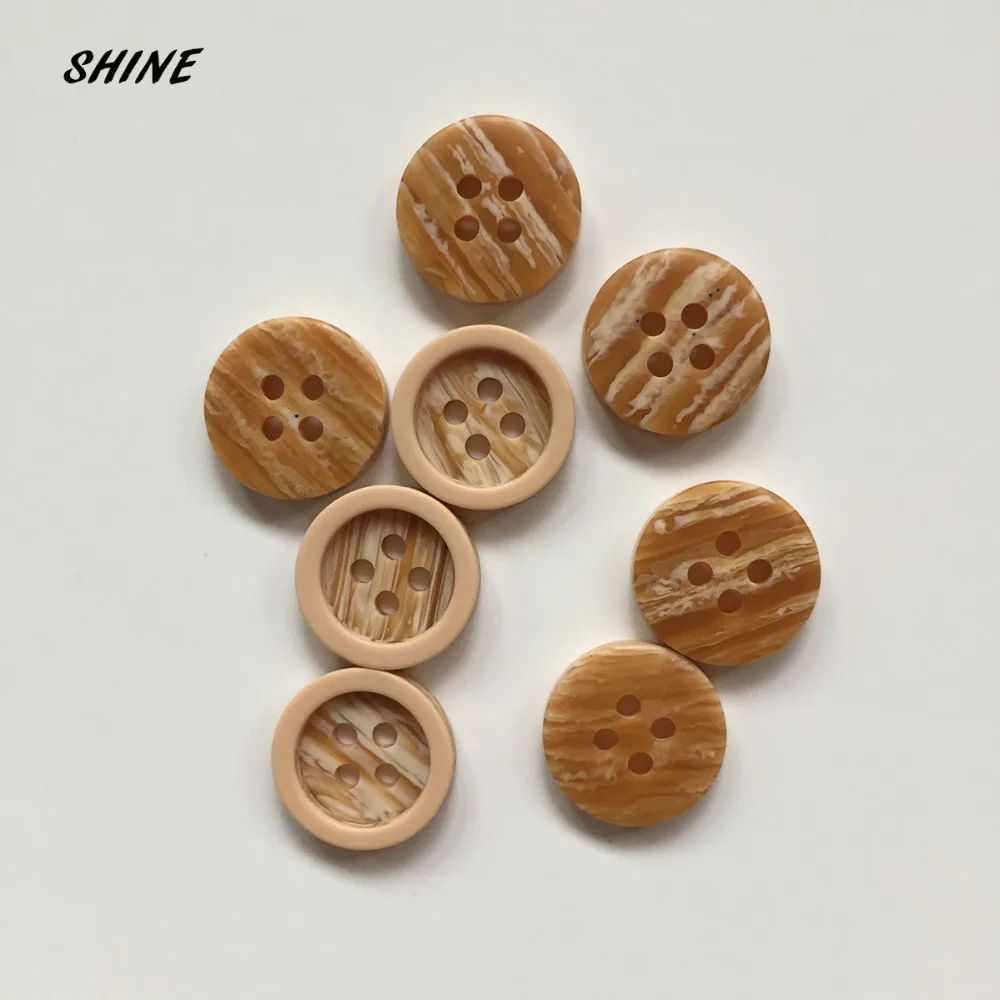 SHINE Resin Sewing Buttons Scrapbooking Round Faux-Wooden Four Holes 11.5mm Dia. 24 PCs Costura Botones Decorate bottoni botoes | Дом и сад