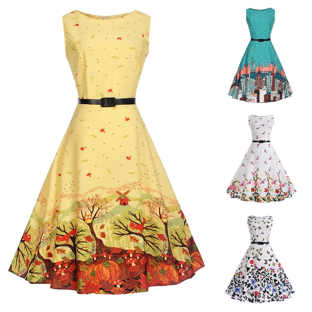 Girls dress Summer costume kid Child FloralPrint Wedding Party Princess Dress+Belt baby girl clothes Dropshipping | Детская одежда и