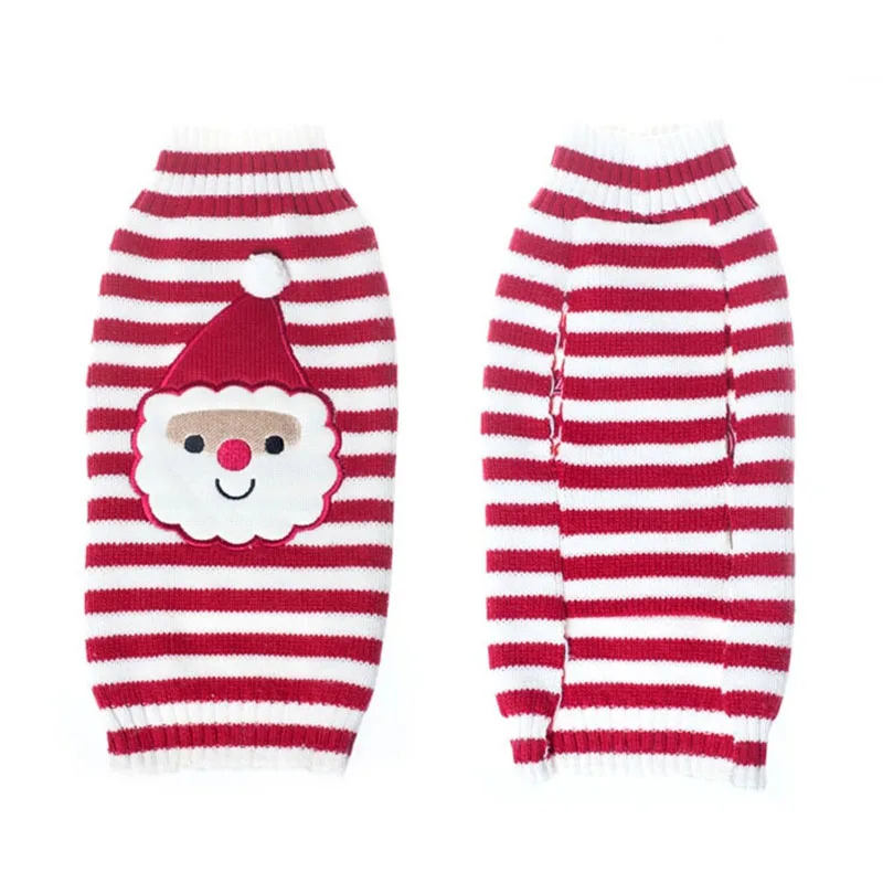 Рождественский вязаный свитер для собак одежда таксы костюм деда мороза