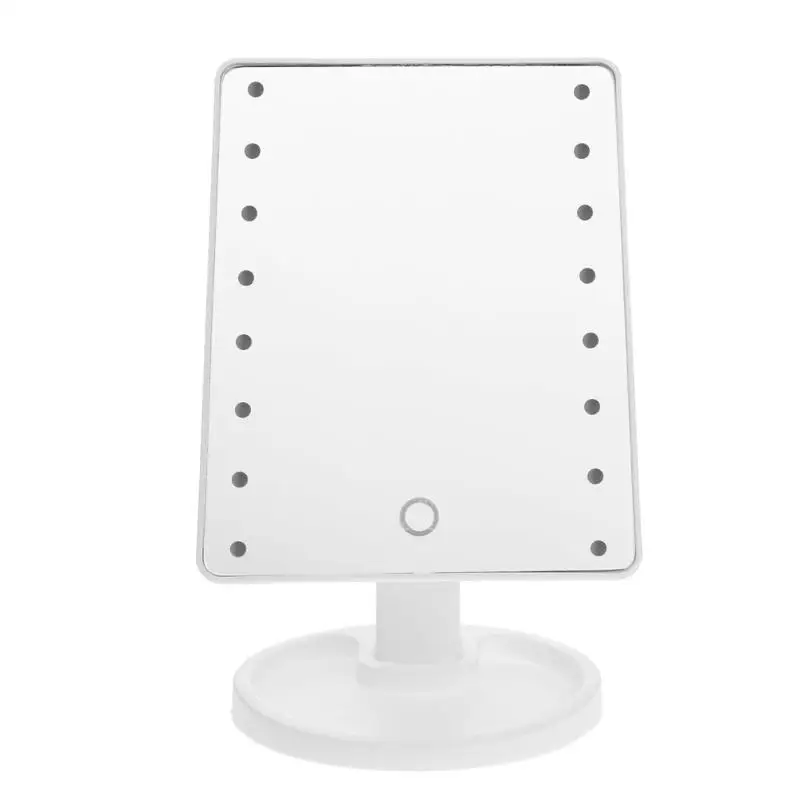 White 16 lamps Светодиодный сенсорный экран, зеркало для макияжа, яркий регулируемый USB кабель или аккумулятор, 16/22 лампы, лупа, Настольная столешница, зеркальный светильник - Цвет: White 16 lamps