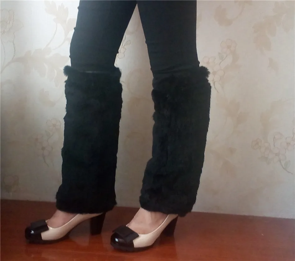

Real Fox Fur Arm Warmers Women Hand Warmer Pillow Black Nature White