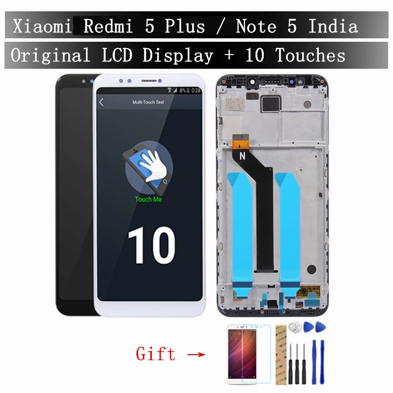 Оригинальный Xiaomi Redmi Note 5 индийский ЖК дисплей + рамка 10 сенсорный экран Plus