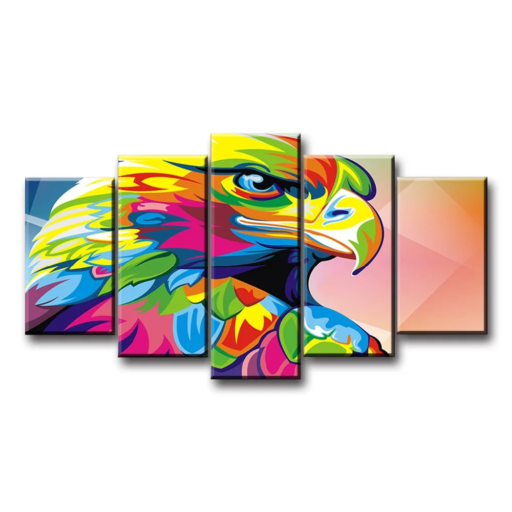 

HD Printed 5 Pieces Canvas Art Painting Animal Posters And Prints Cartoon Lion Modern Decoration Pictures For Living Room