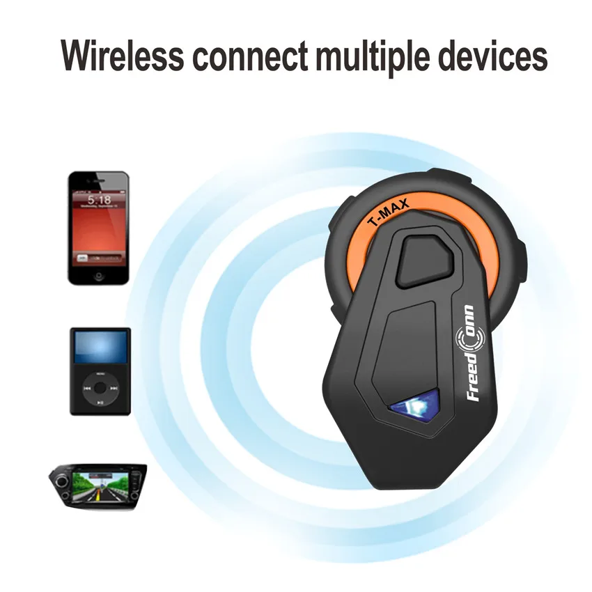 Система связи для мотоцикла FreedConn T-Max 1000 м 6 водителей BT переговорное устройство