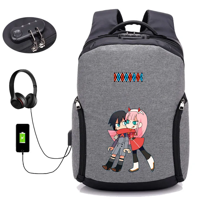 Аниме DARLING в FRANXX рюкзак с зарядкой USB портфели для школьников школьная сумка Mochila