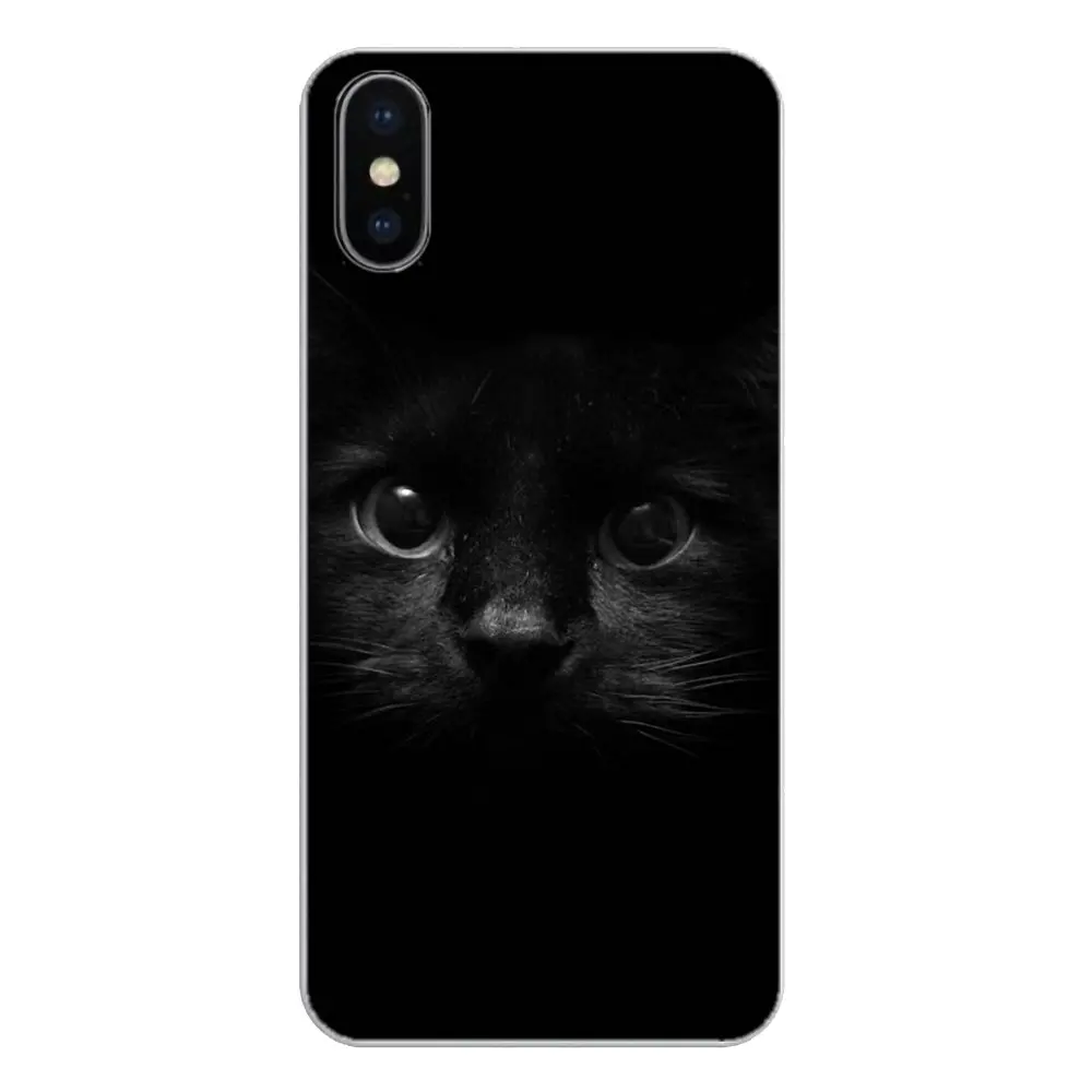 Transparent Soft Shell Cover Black Cat Staring Eyes Pattern Animals Art For Motorola Moto X4 E4 E5 G5 G5S G6 Z Z3 G3 C Play Plus |