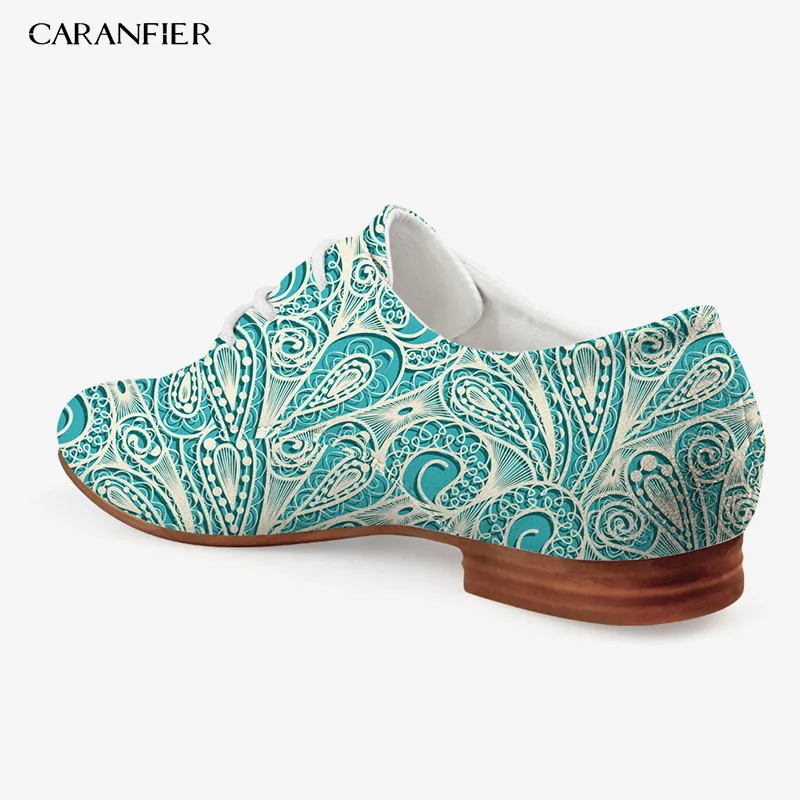 CARANFIER Woman Pointed High-heeled Shoes Oxford Classic Printing Multi-color Casual Non-slip Four Seasons Universal Large Size | Обувь