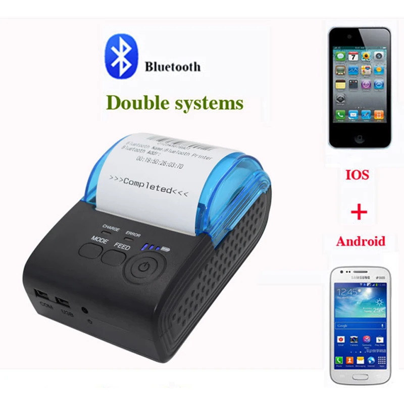58 мм Мини Портативный Bluetooth 4 0 беспроводной чековый Термопринтер для IOS Android Windows USB