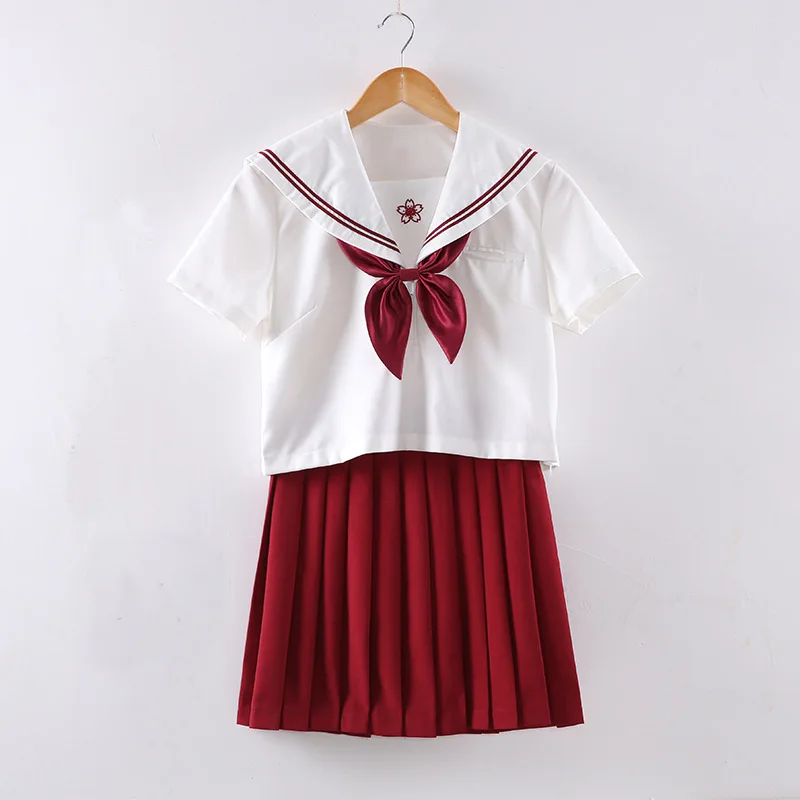 JK японская школьная форма для девочек вышивка Sakura осенние женские костюмы