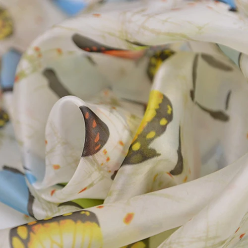 Big butterfly print 100% Pure silk organza satin fabric animal design SOZ143 | Дом и сад