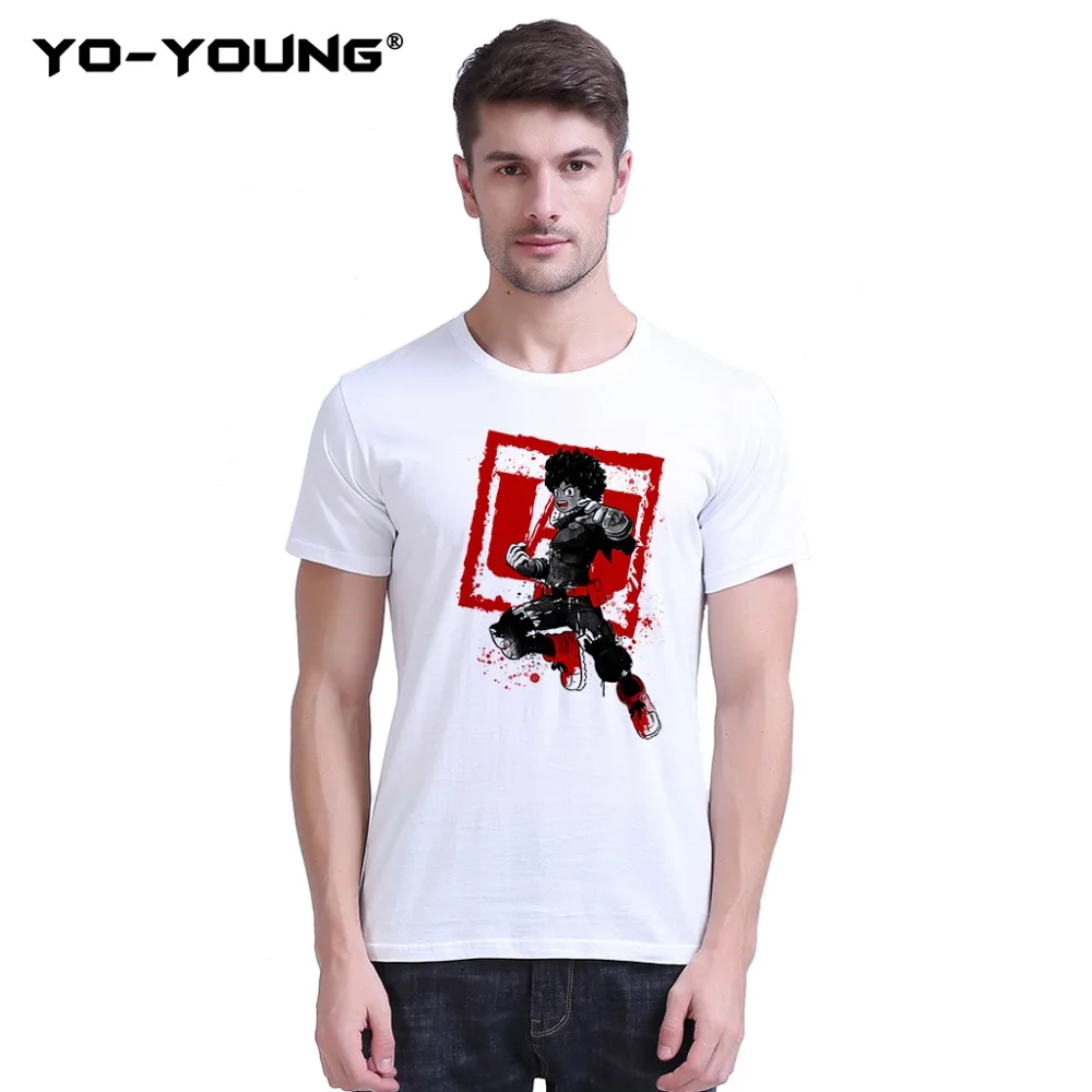 Футболки для молодых мужчин Аниме Boku No Hero academic All Might Deku Bakugo цифровой принт 100% 180gsm