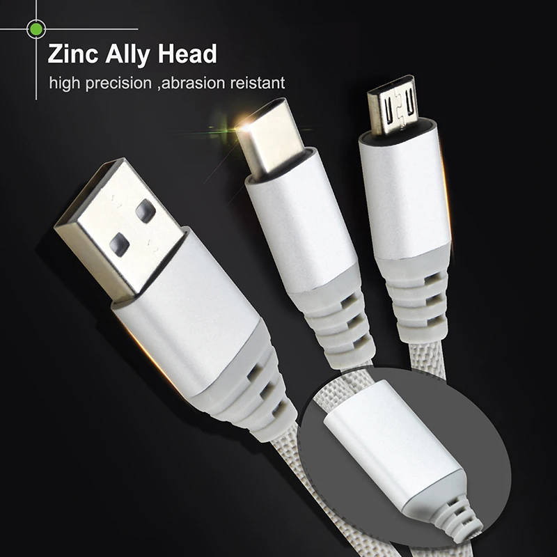 Кабель 2 в 1 USB A к Micro type C USB кабель для samsung USB кабель для Xiaomi 4C Nexus 5X6 P Android телефон C152