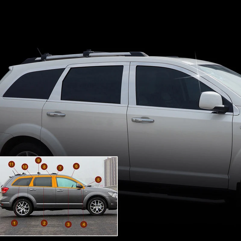 Для Dodge Journey JC / Fiat Freemont 2009 2020 нержавеющая Боковая дверь полный порог рамка