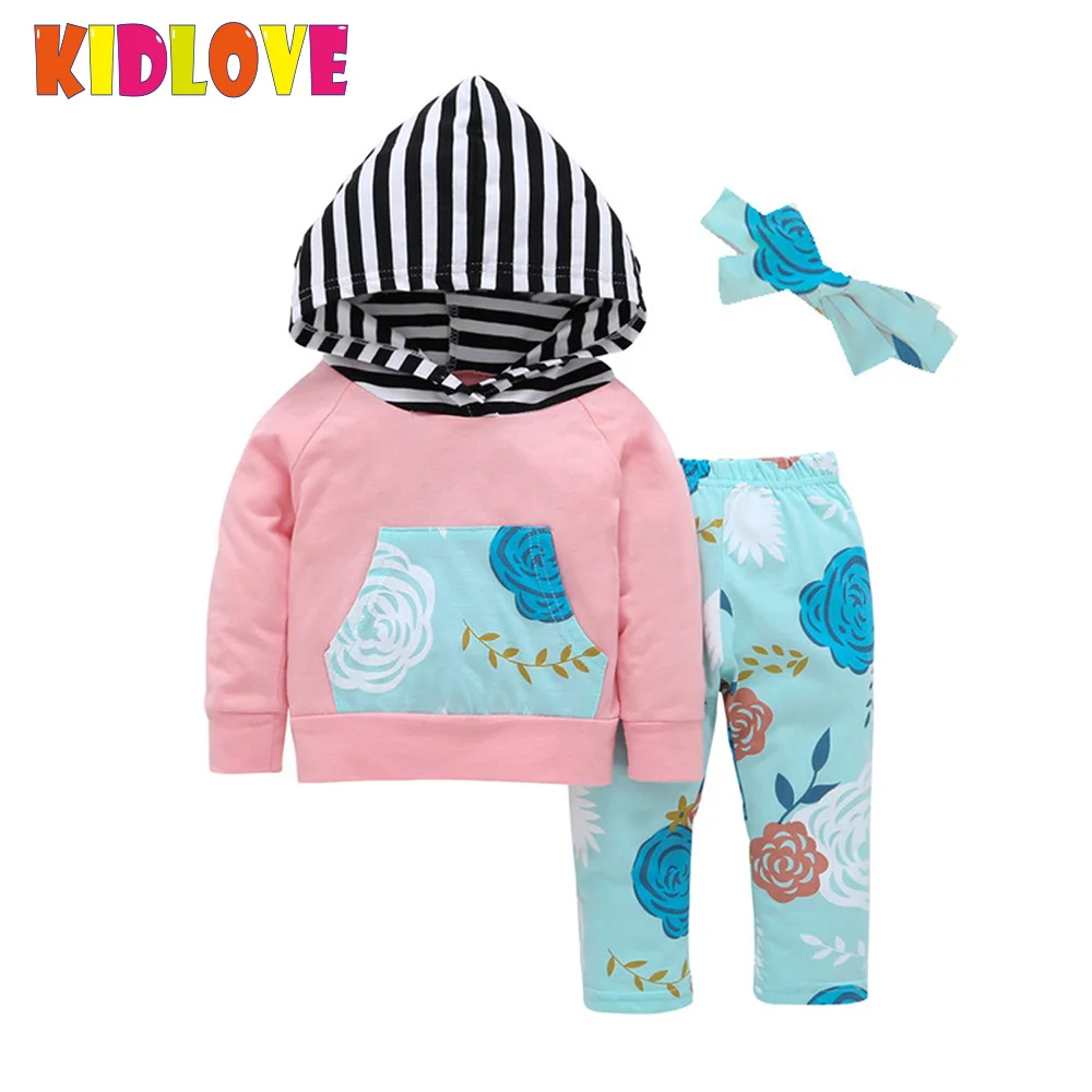 Kidlove Горячая Детские Девушки Цветочный принт с длинным рукавом повседневные