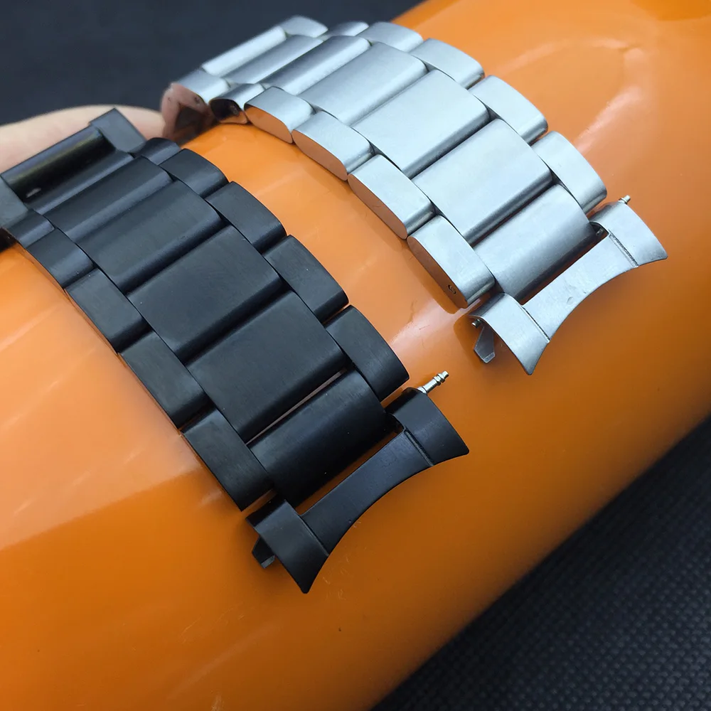Ремешок для часов из нержавеющей стали с загнутым концом 22 мм для samsung gear S3 Classic Frontier Смарт-часы ремешок браслет серебристый черный