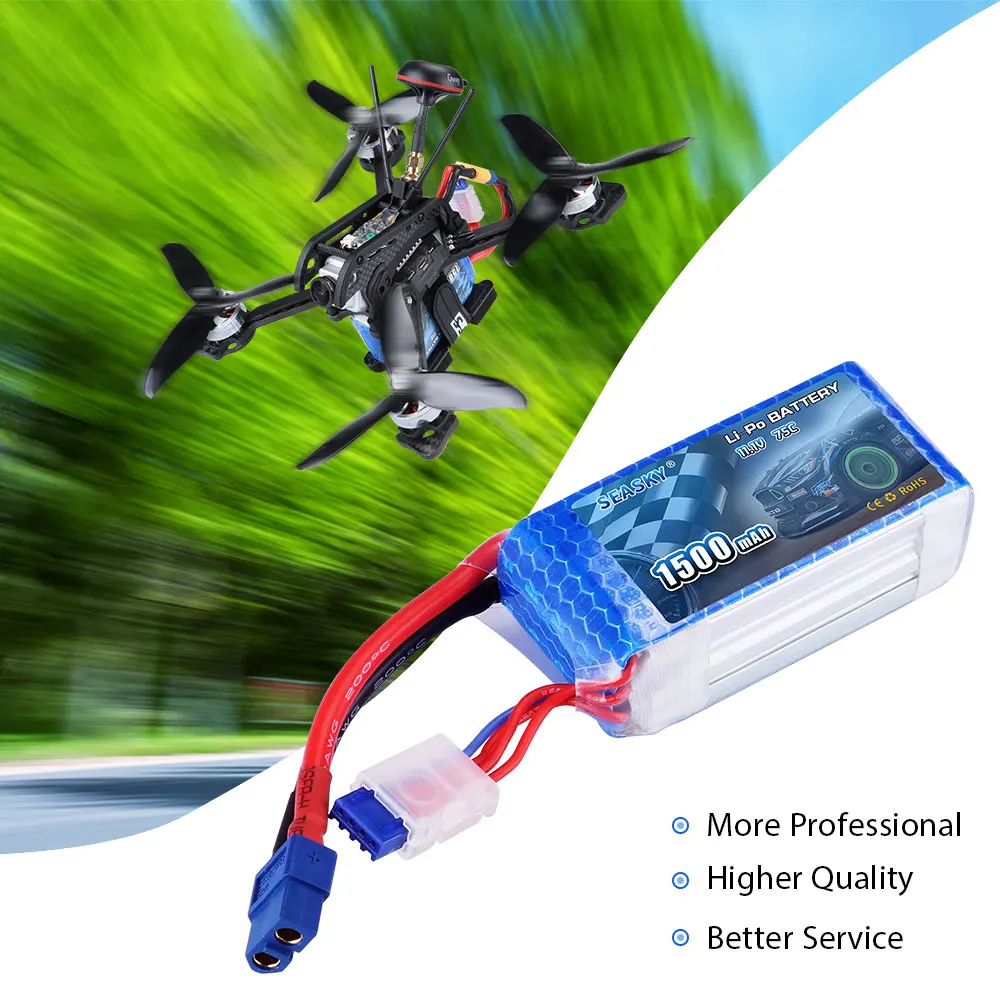 2 шт. батарея lipo secky 3S 11 1 В 1500 мАч 75C RC XT60 для FPV drone|Детали и аксессуары| |