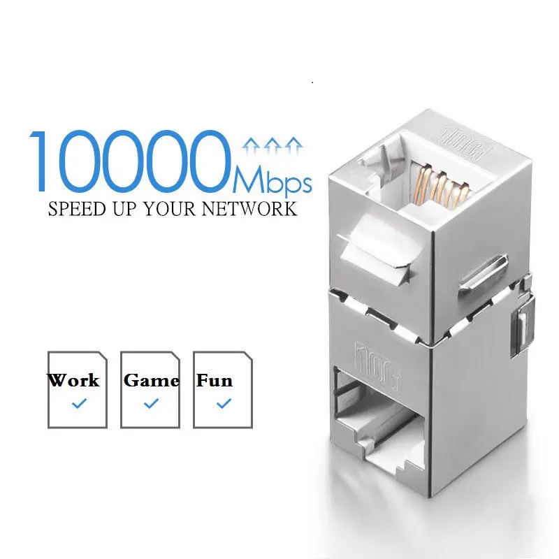 Aucas 2 шт Cat7 RJ45 FTP 90 градусов Женский Соединительный кабель Столярный настенный