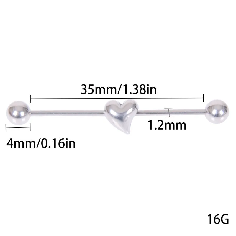 imixlot 1 PC Simple Personality Stainless Steel Heart Piercing Women Men Ear Bone Nail Accessories | Украшения и аксессуары