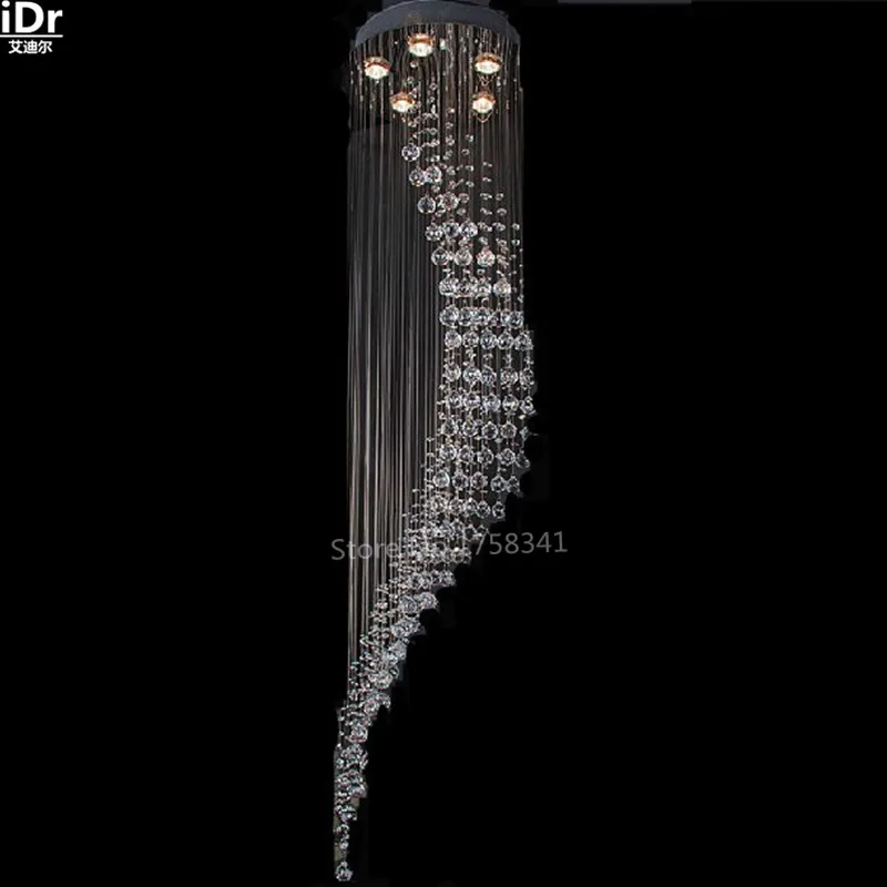 K9 люстры led gu10 лампа d400мм * h1500мм популярный дизайн кристалл свет вращающийся фойе