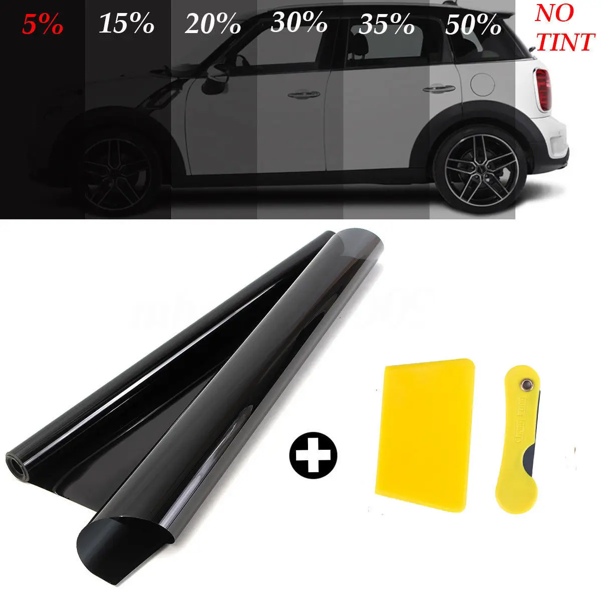 

Uncut 300cm Car Window Tint Film Roll 5% 15% 25% VLT UV+Insulation Auto Home Window Glass Summer Solar UV Protector Car Sticker