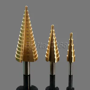 Сверла конические ступенчатые из быстрорежущей стали с титановым покрытием, 4-122032 мм