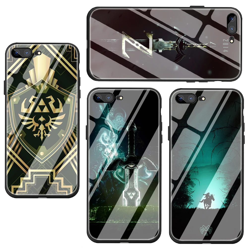 Легенда о Зельде из закаленного стекла ТПУ черный чехол для iPhone 5 5S 6 6s 7 8 plus X XR XS 11 pro Max