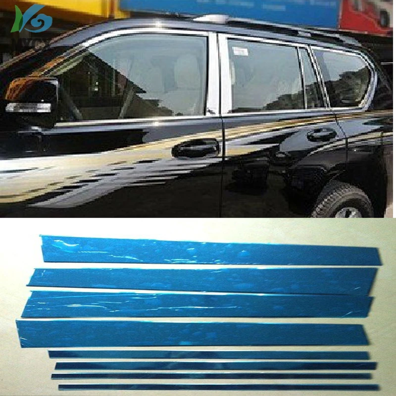 

2003 For Toyota Land Cruiser Prado FJ120 FJ 120 Chrome Stainless Window Sill Pillar Cover Trim 8pcs 2003 -2006 2007 2008 2009