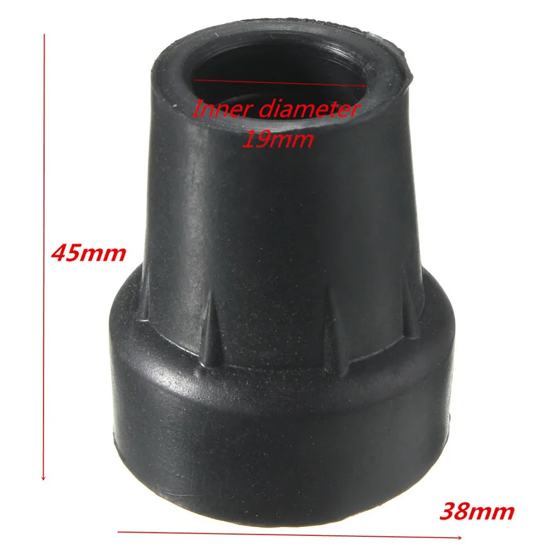 1Pcs Rubber Walking Stick End Cover Tips Cane Crutch Pad Rubber Heavy Metal Ferrule Bottom 19mm walking stick accessories