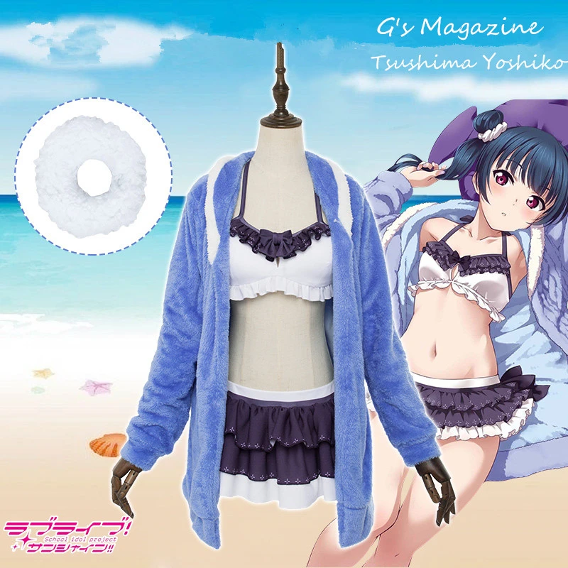 Love Live Sunshine Aqours G's Magazine костюм для косплея Chika Riko Dia Ruby Yoshiko Mari женские летние