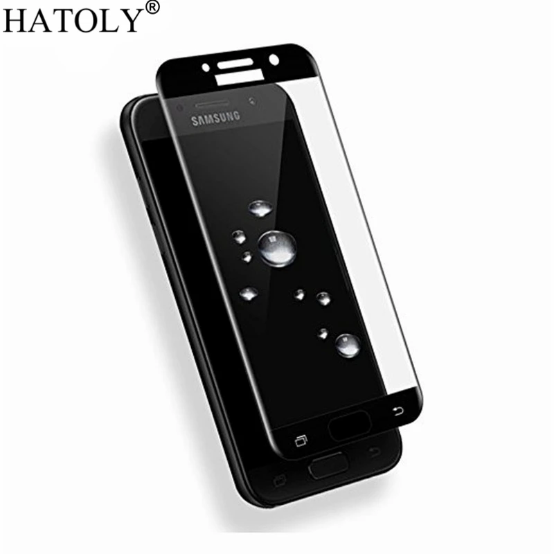 2PCS Tempered Glass For Samsung Galaxy A3 2017 Screen Protector a320f Full Cover for 3D Curved Edge Film | Мобильные телефоны и