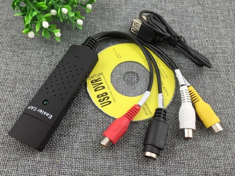 Easycap USB карта видеозахвата адаптер ТВ DVD VHS captura de V Део AV аудио для компьютера/CC