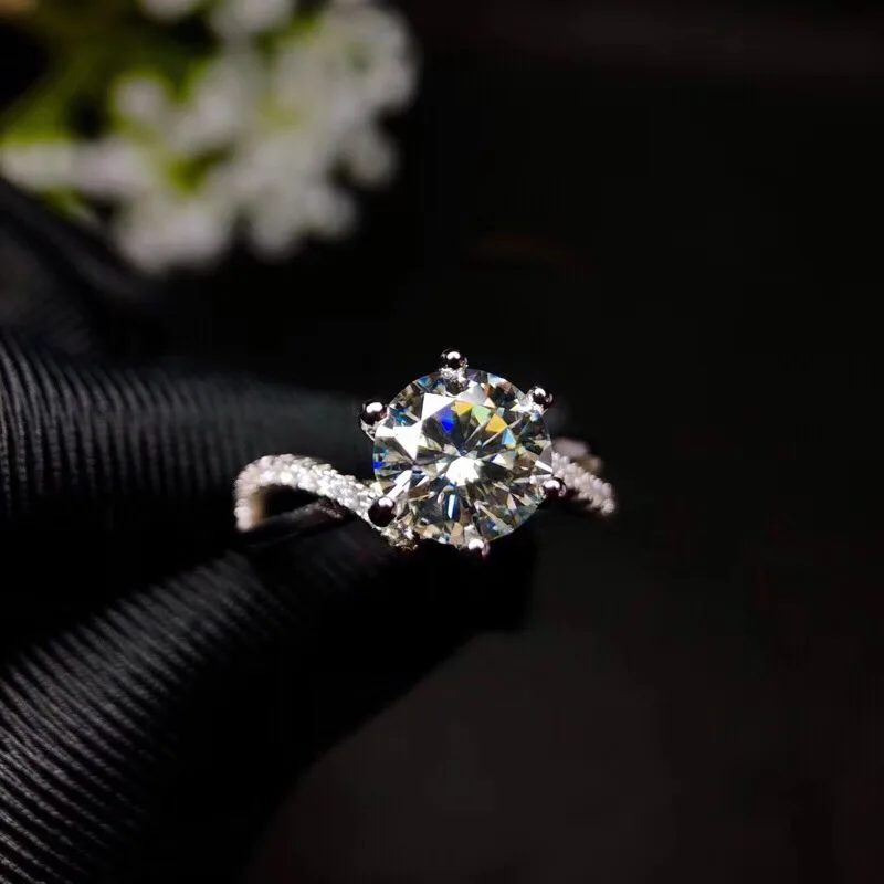 

moissanite, 925 Silver fashion design, strong fire color,diamond, high hardness 1.2ct