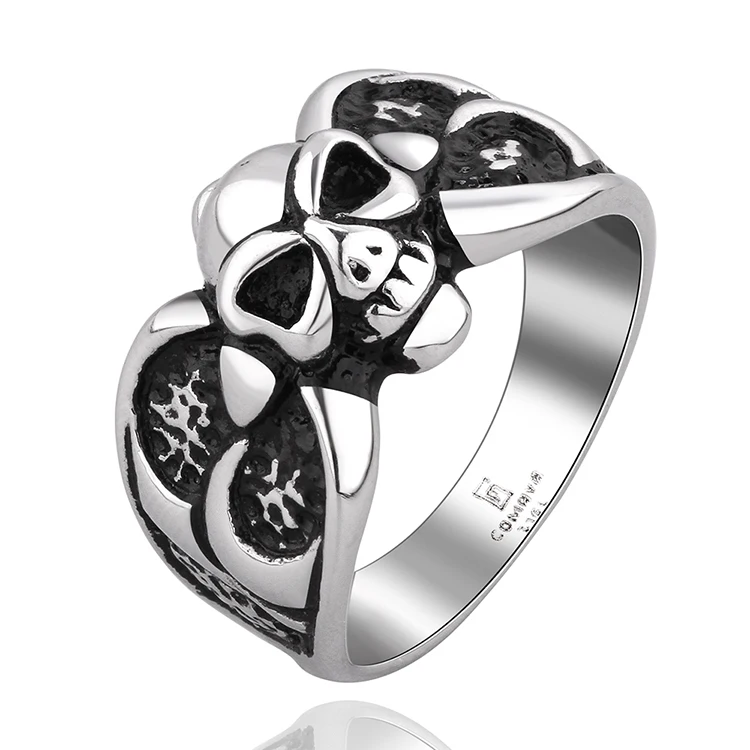 High Quality Gothic Biker Ring for Men European Punk Style Skull Stainless Steel Made Party Fashion Jewelry R009 | Кольца
