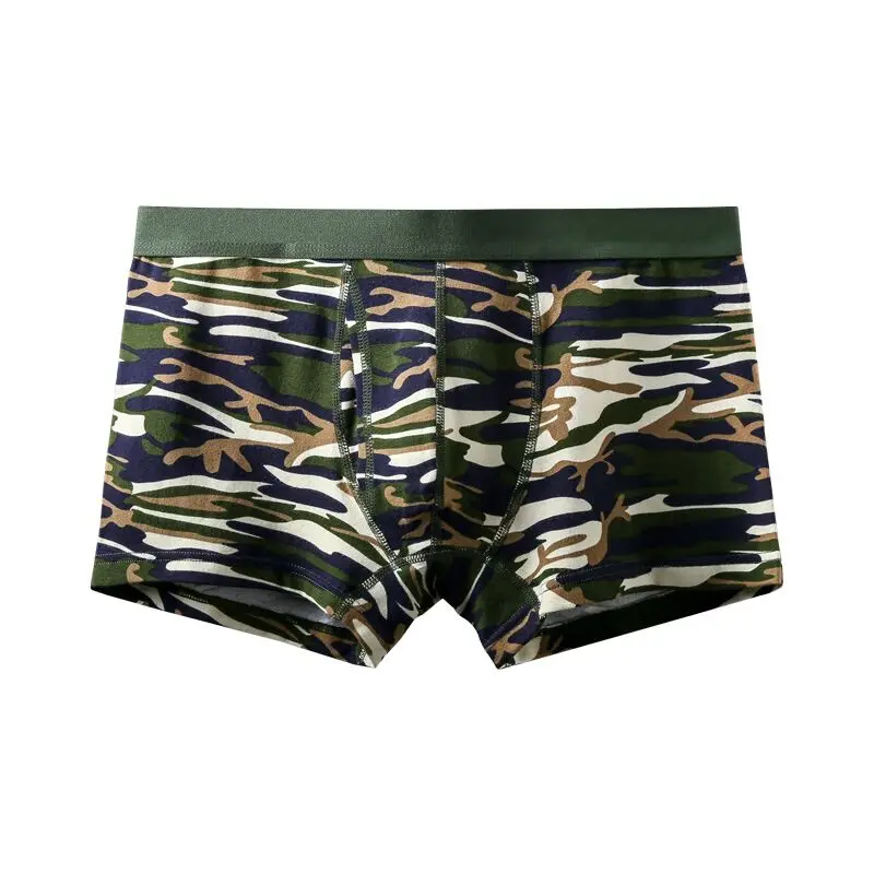 Cueca мужские боксеры камуфляжные трусы хлопковое нижнее белье шорты